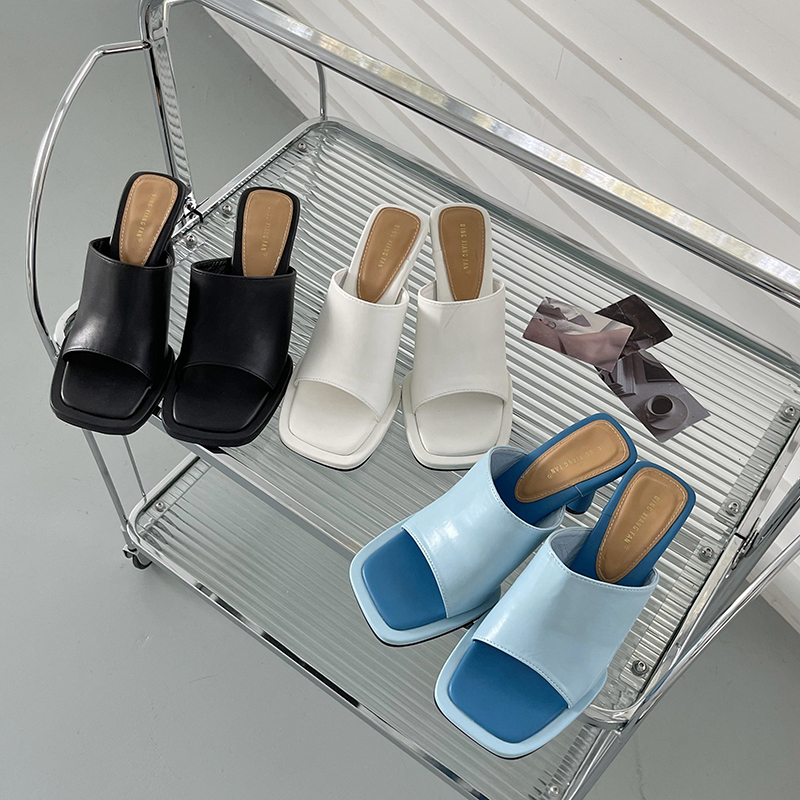 2024 European and American Style New High Heel Sandals Fashion Versatile Square Toe Summer Open Toe Women's Shoes
