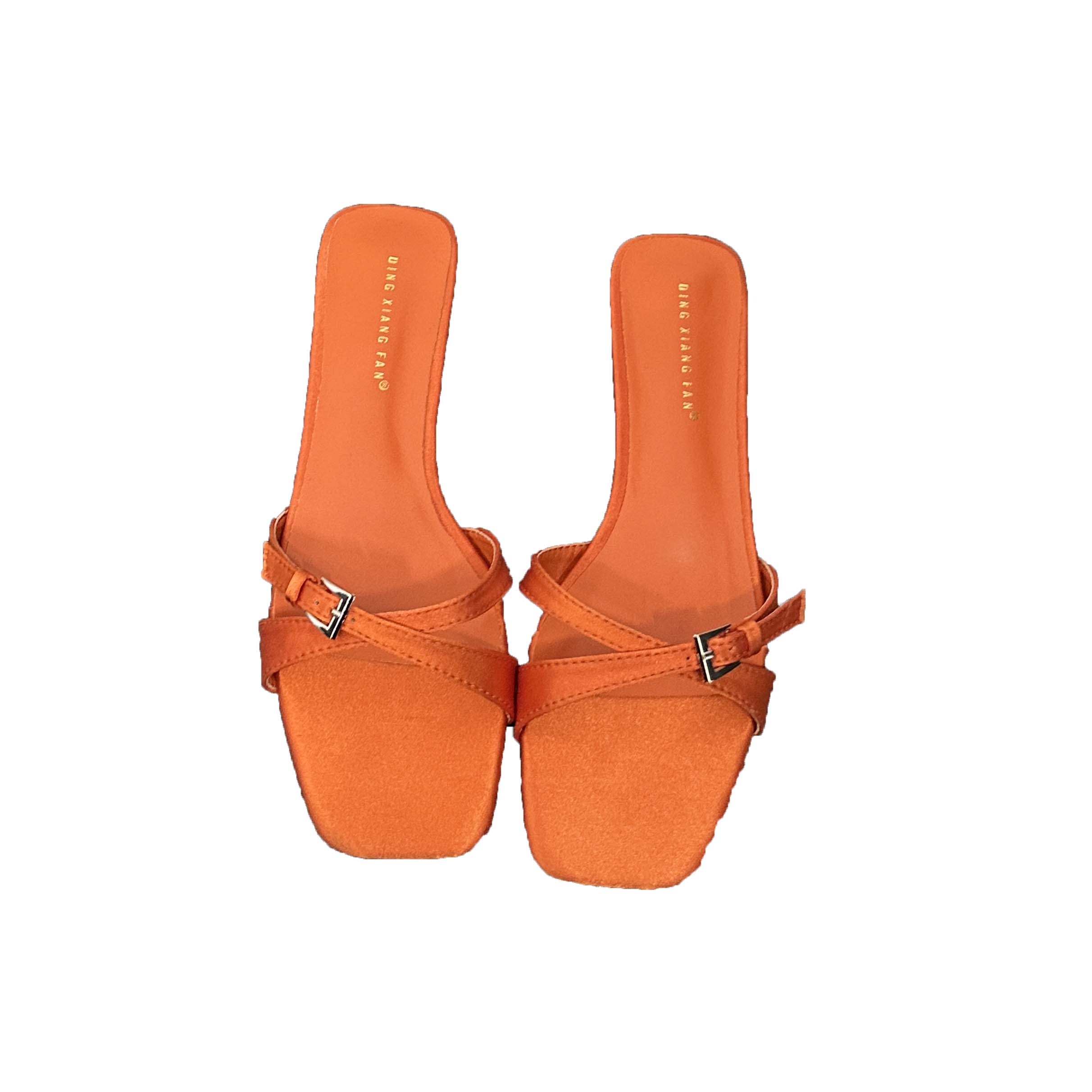 2024 Summer Fashion Women's Square Toe Low Heel Sandals with Unique Heel, Comfortable Open Toe Slippers - Image 5