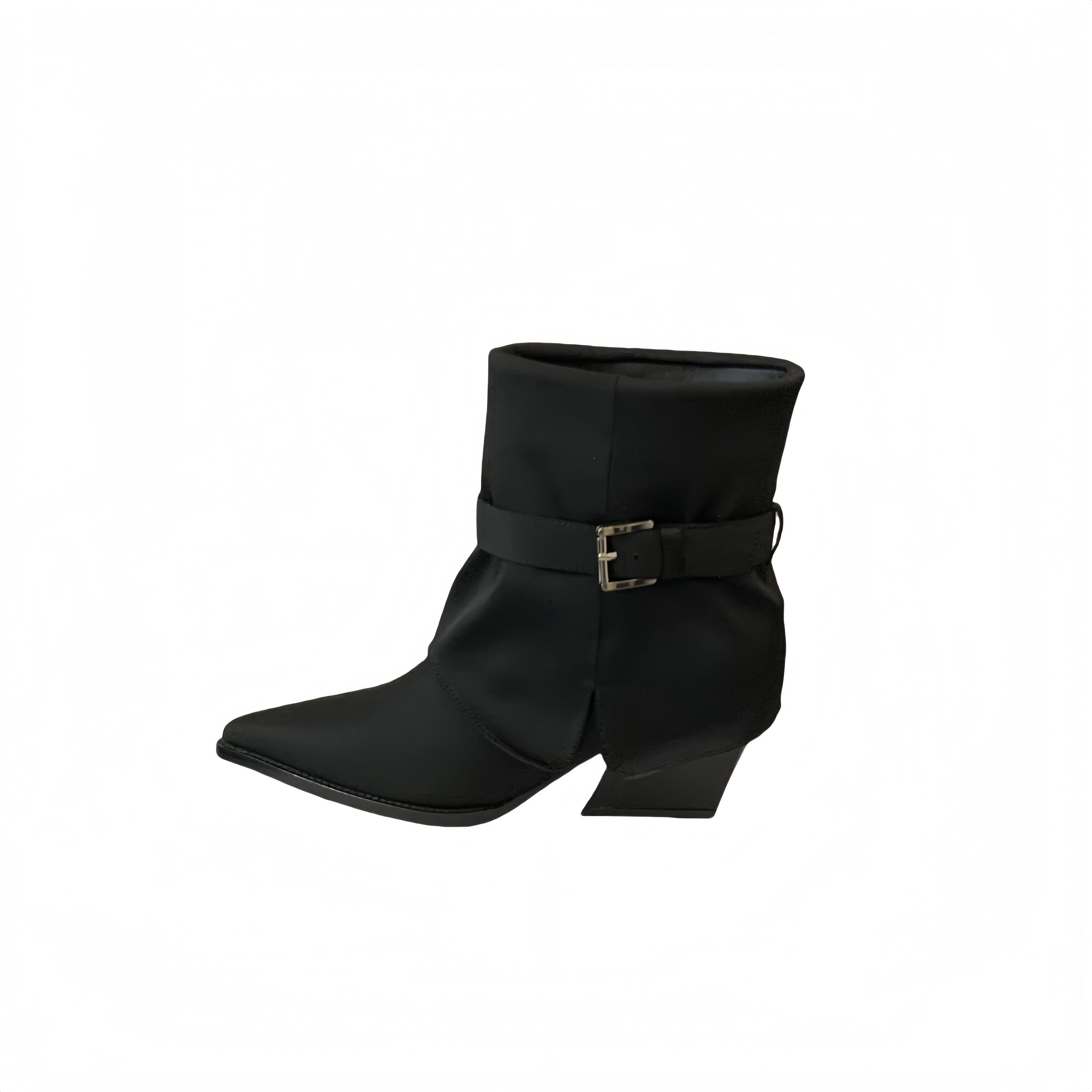 BUBUFLY Women's Pointed Toe Chunky Heel Ankle Boots 2025 Fall Winter Leather Fashion Boots - Image 5