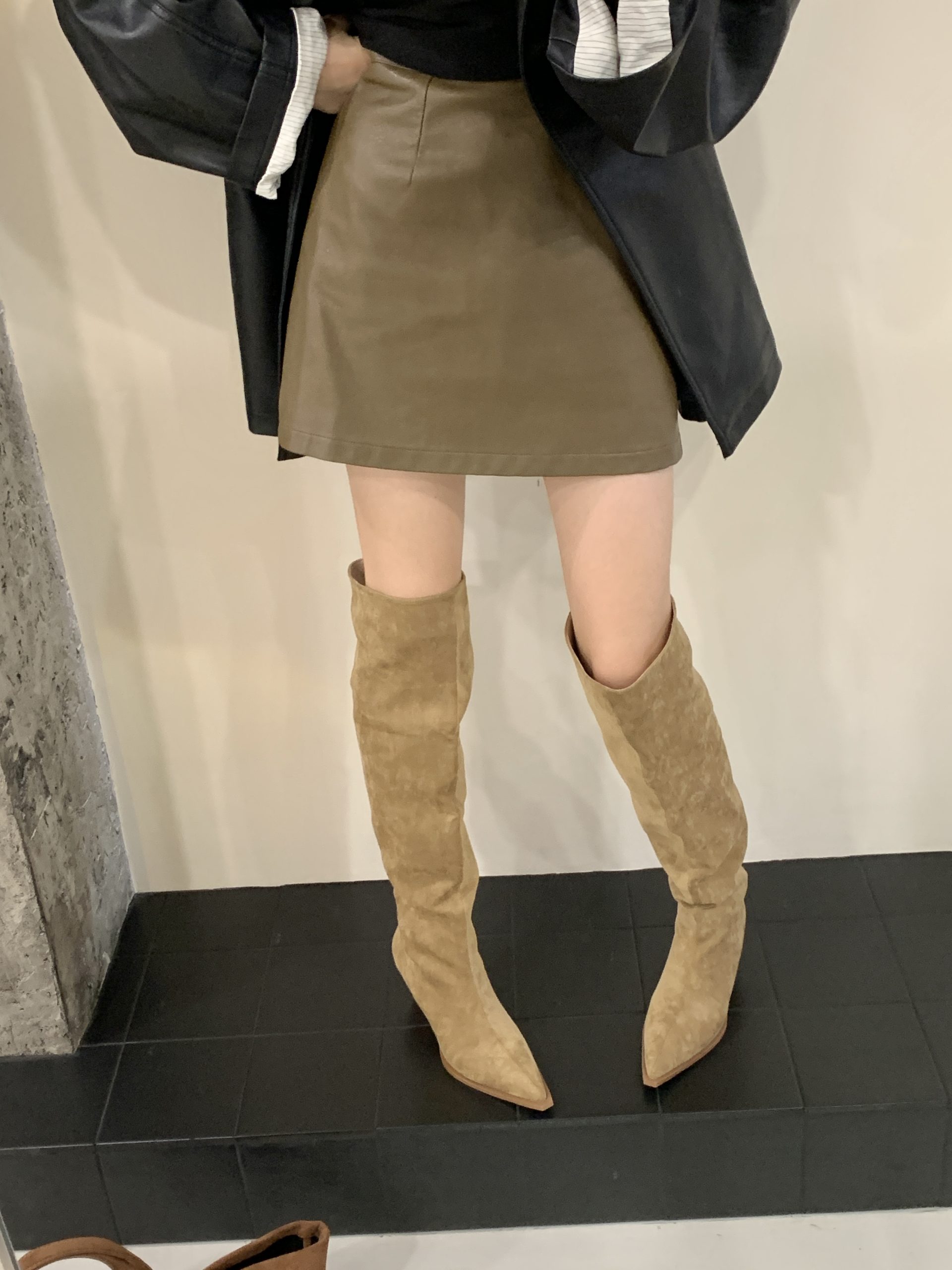 BUBUFLY 2025 New Fall Over Knee Boots Women Chunky Heel Height Increasing Folded Western Boots - Image 3