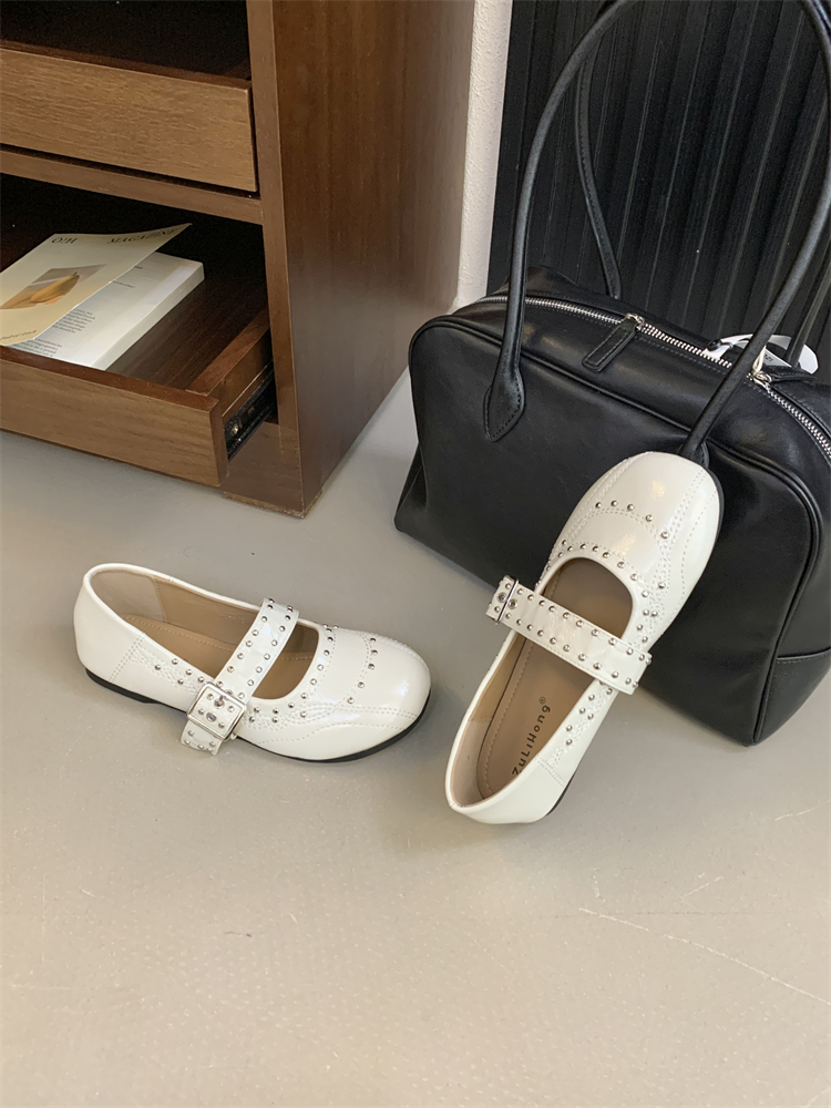 2026 Spring French Style Rivet Flat Mary Jane Shoes for Women - Low Top Comfortable Commuter Shoes - Image 3