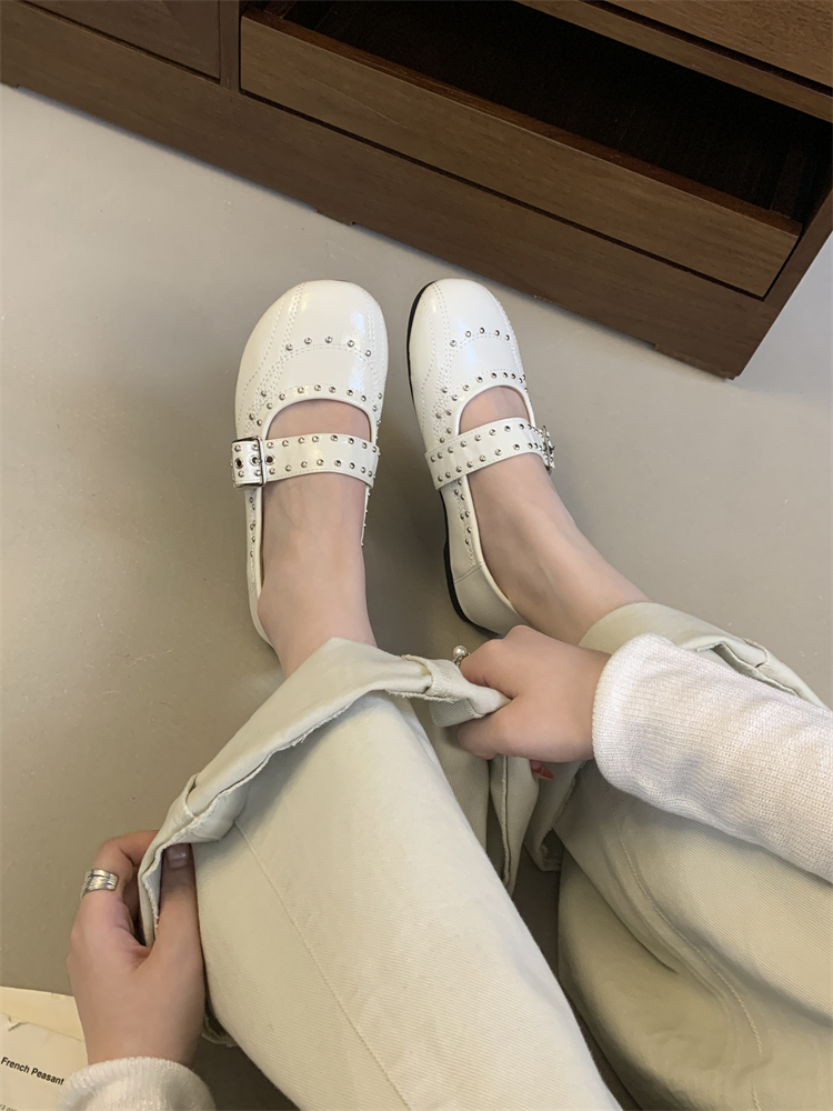 2026 Spring French Style Rivet Flat Mary Jane Shoes for Women - Low Top Comfortable Commuter Shoes - Image 4