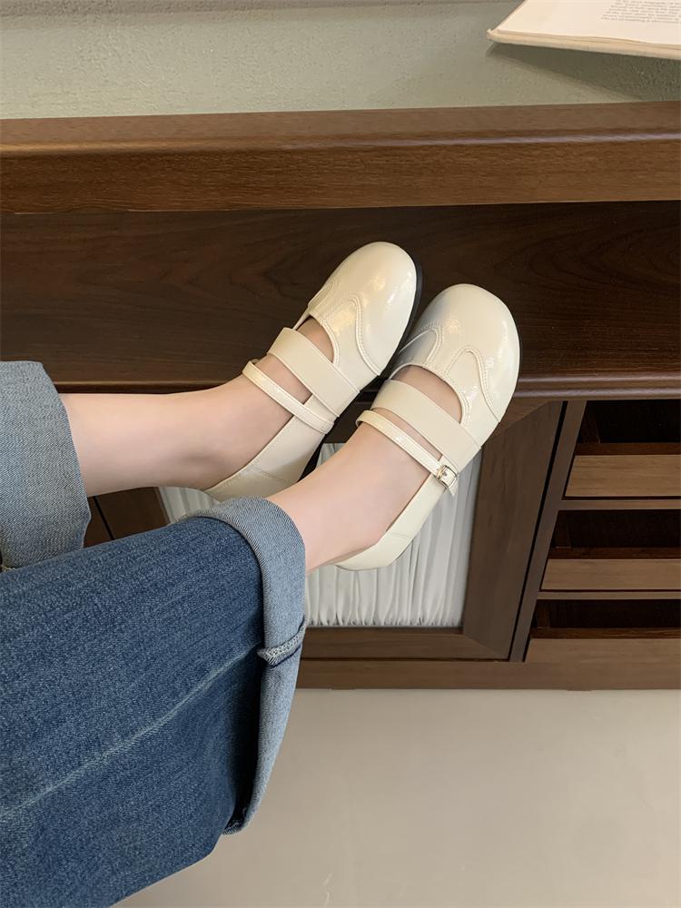 Korean Style Mary Jane Shoes for Women Flat Low Top Round Toe Ballet Shoes Soft Sole Comfortable Grandma Shoes - Image 4
