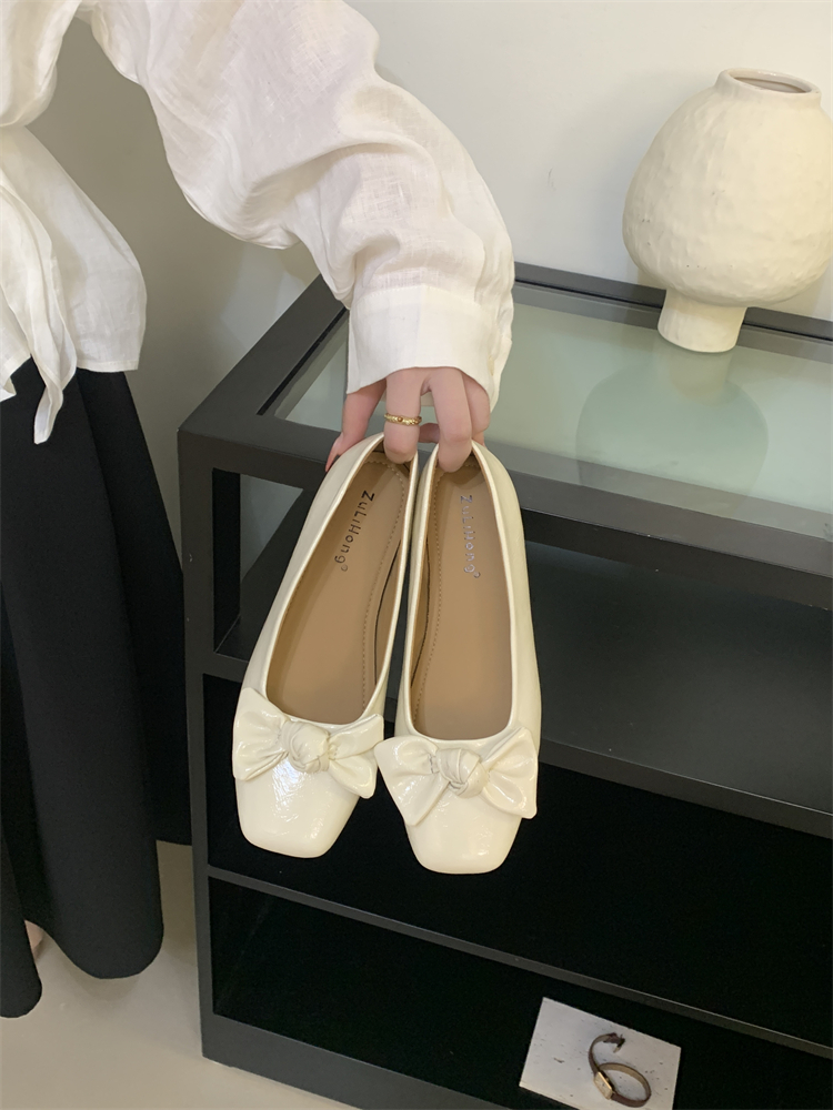 Bow Square Toe Mary Jane Shoes for Women 2026 Spring Autumn New Soft Sole Hidden Heel Low Top Slip On - Image 4