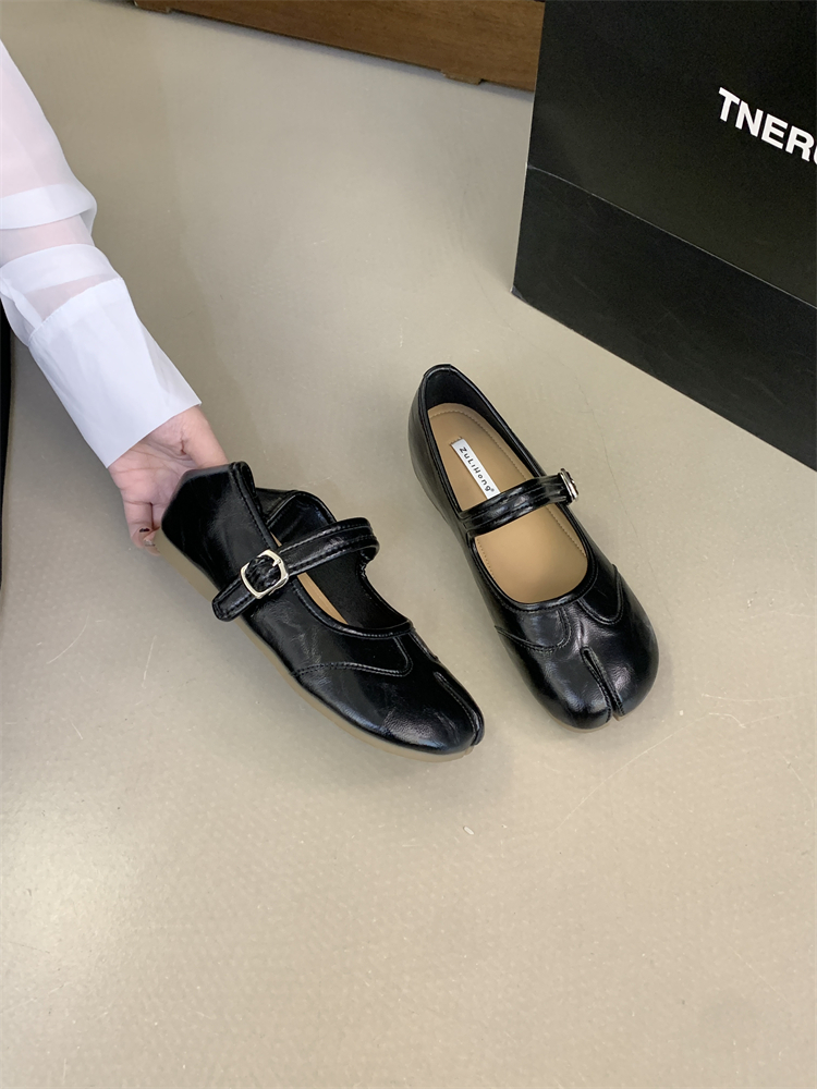 Women's Hidden Wedge Ballet Flats Brown PU Leather Bowknot Shoes 2026 Spring - Image 4